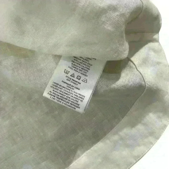 Joie Women's Paisley Linen beach resort vacation summer Top in Porcelain - Picture 9 of 11